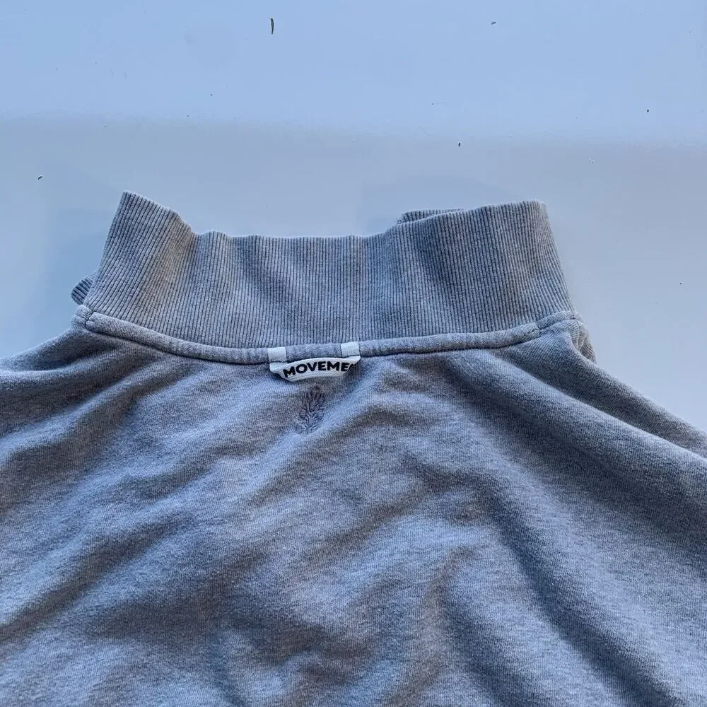 Free People Movement Valley Girl Quarter Zip Sweatshirt Size L Gray